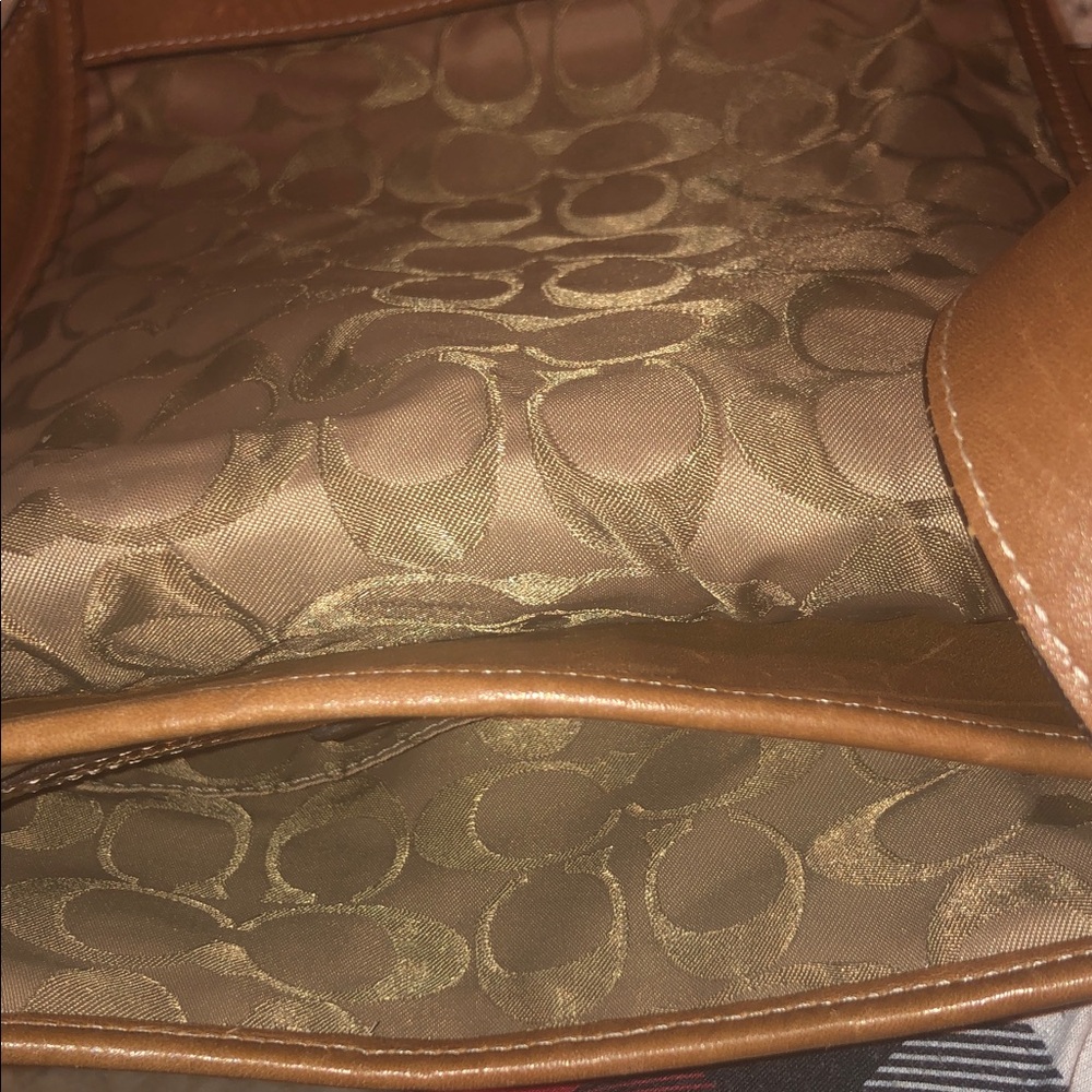 😎Vintage Coach Tan Leather Crossbody Messenger Bag - Picture 6 of 7